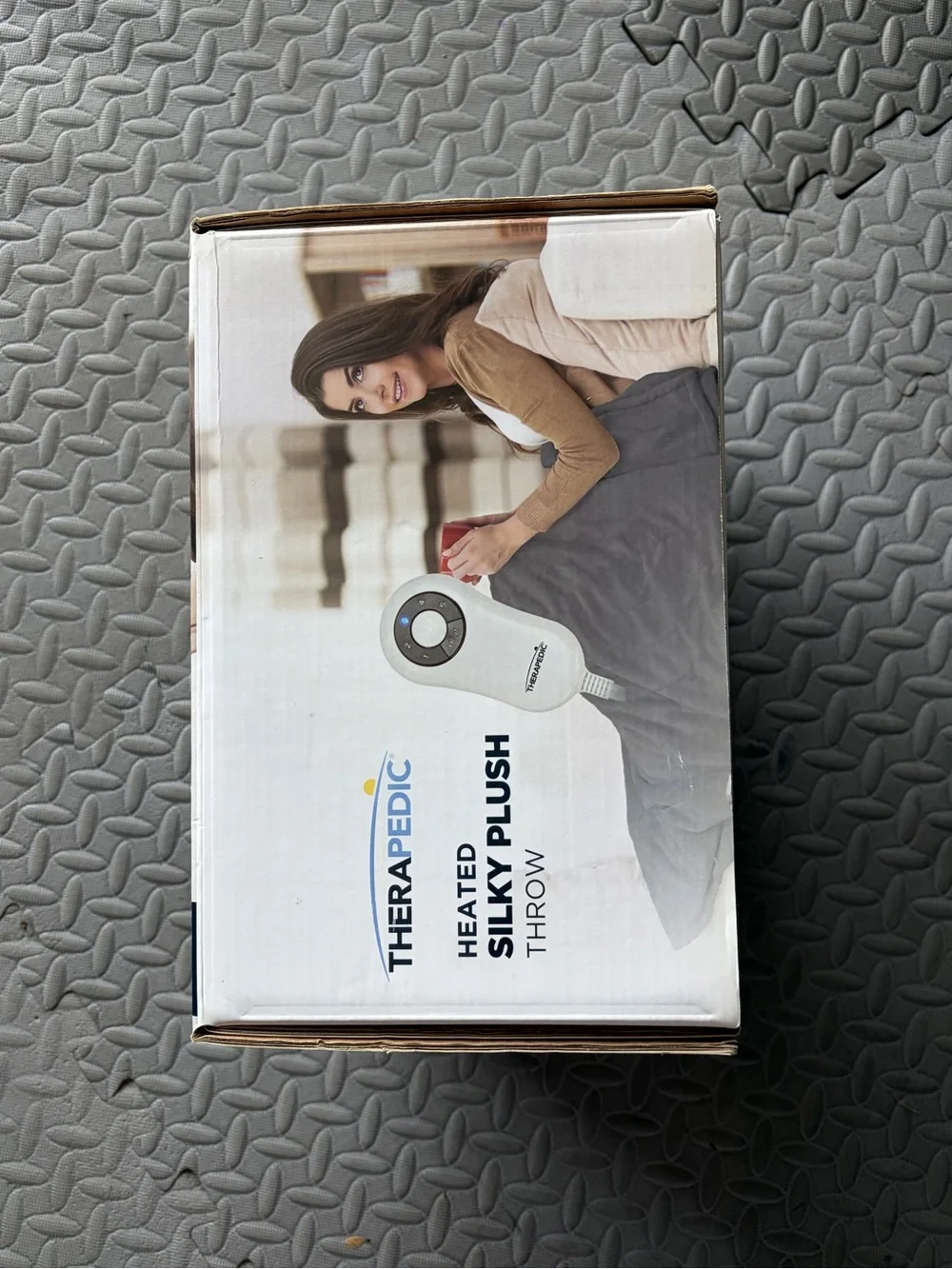 Therapedic Heated Silky Plush Throw - Gray
